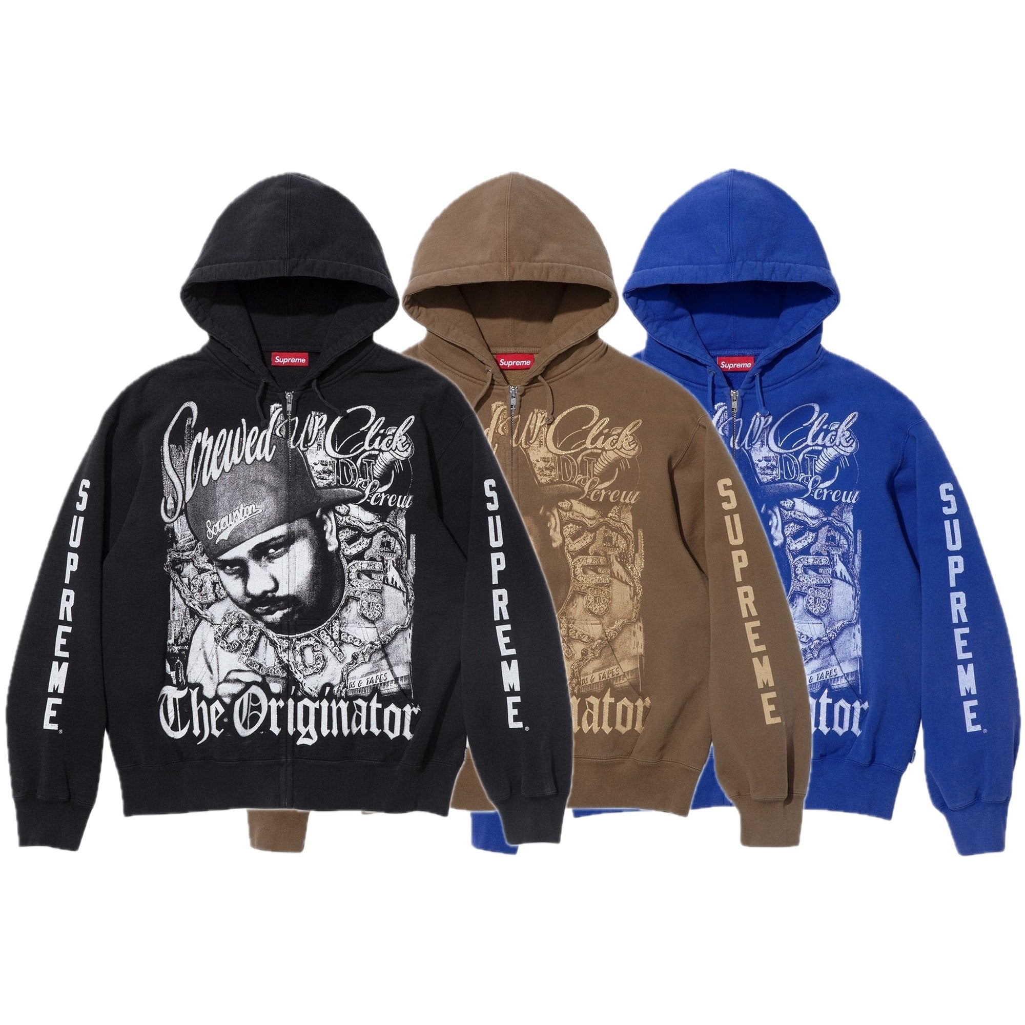 Supreme/DJ Screw Zip Up Hooded Sweatshirt